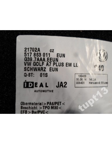 VW SPORTSVAN DYWANIKI WELUROWE KOMPLET ORYGINAŁ