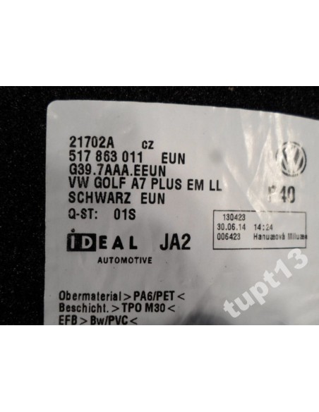 VW SPORTSVAN DYWANIKI WELUROWE KOMPLET ORYGINAŁ