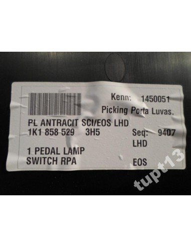 VW EOS FL SCHOWEK PASAŻERA CZARNY