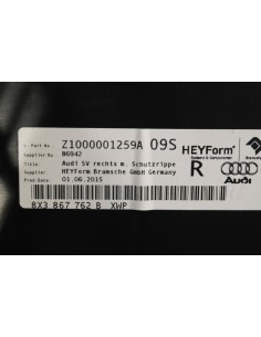 AUDI A1 LIFT TAPICERKA BAGAŻNIKA PRAWA 8X3867762 2