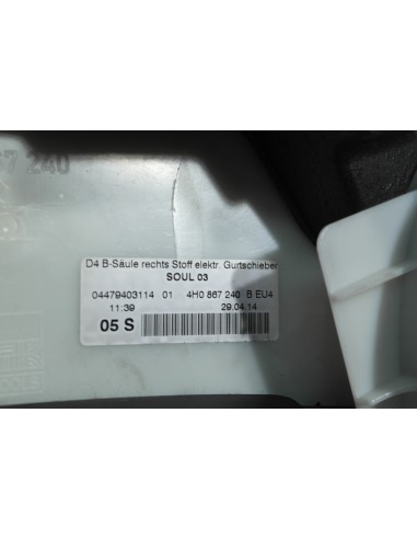 AUDI A8 4H TAPICERKA SŁUPKA B PRAWA 4H0867240 B