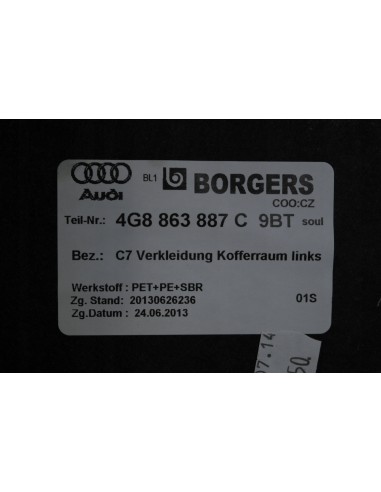 AUDI A7 S7 LIFT TAPICERKA BAGAŻNIKA LEWA 4G8863887