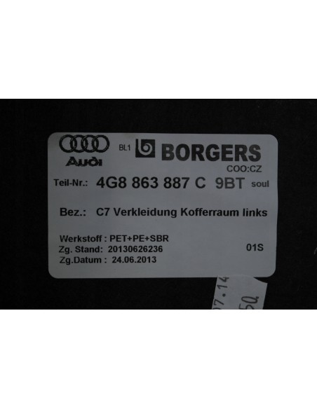 AUDI A7 S7 LIFT TAPICERKA BAGAŻNIKA LEWA 4G8863887