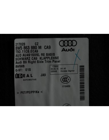 AUDI A4 8W0 TAPICERKA BAGAŻNIKA PRAWA 8W5863880M