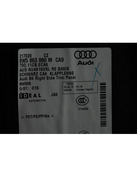 AUDI A4 8W0 TAPICERKA BAGAŻNIKA PRAWA 8W5863880M