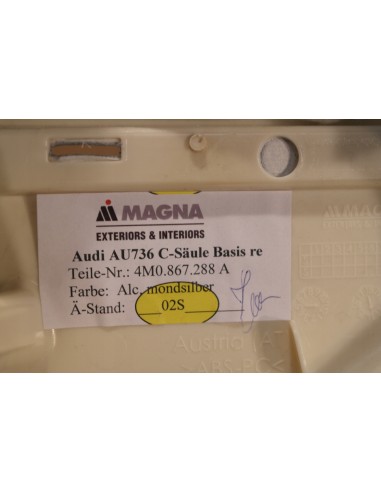 AUDI Q7 4M TAPICERKA SŁUPKA 4M0867288A ALKANTARA