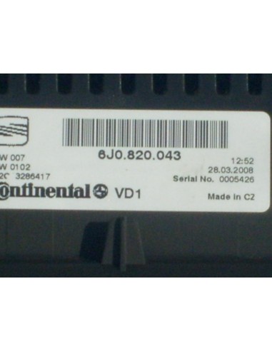 SEAT IBIZA 2008-2011PANEL KLIMATYZACJI 6J0820043