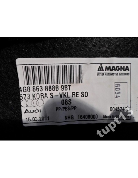 AUDI A7 S7 TAPICERKA BAGAŻNIKA PRAWA CZARNA