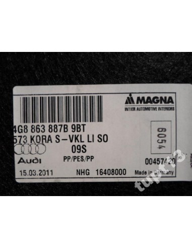 AUDI A7 S7 TAPICERKA BAGAŻNIKA LEWA CZARNA