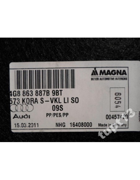 AUDI A7 S7 TAPICERKA BAGAŻNIKA LEWA CZARNA