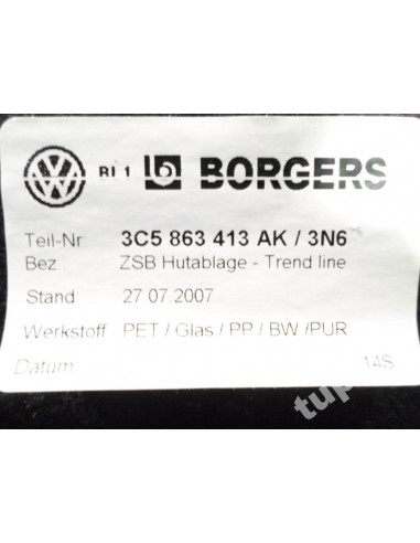 VW PASSAT B7 SEDAN PÓŁKA TYLNA CZARNA