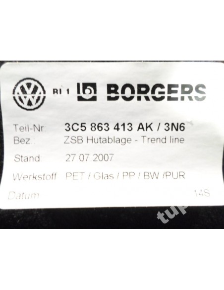 VW PASSAT B7 SEDAN PÓŁKA TYLNA CZARNA