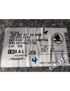 SKODA SUPERB III SEDAN TAPICERKA BAGAŻNIKA LEWA 2