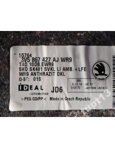 SKODA SUPERB III SEDAN TAPICERKA BAGAŻNIKA LEWA