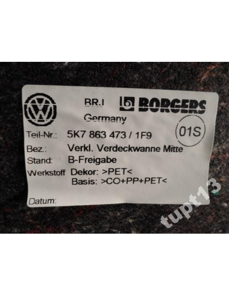 VW GOLF VI CABRIO TAPICERKA OSŁONA 5K7863473