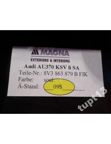 AUDI A3 8V0 3-D TAPICERKA BAGAŻNIKA 8V3863879