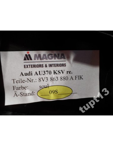 AUDI A3 8V0 3-D TAPICERKA BAGAŻNIKA 8V3863880