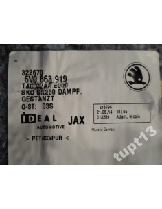 SKODA FABIA III KOMBI FILC POD DYWAN 6V0863919 2