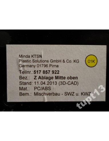 VW SPORTSVAN SCHOWEK Z DESKI GÓRNY CZARNY