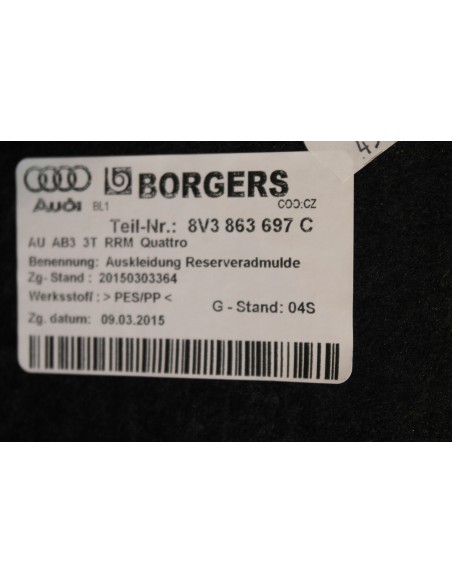 AUDI A3 8V FL 3-D WYKŁADZINA BAGAŻNIKA 8V3863697C