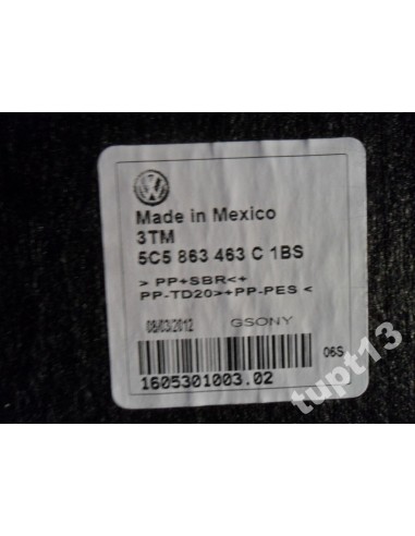 VW BEETLE 5C0 WYKŁADZINA BAGAŻNIKA CZARNA