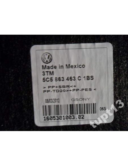 VW BEETLE 5C0 WYKŁADZINA BAGAŻNIKA CZARNA