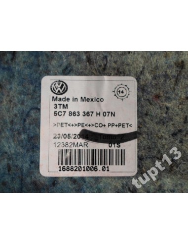 VW JETTA FL 2014-15 R WYKŁADZINA DYWAN WNETRZA