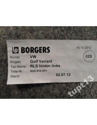 VW GOLF VII KOMBI NADKOLE TYLNE LEWE 5G9810971