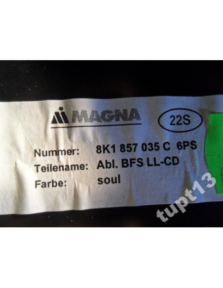 AUDI A4 S4 2008-12 R SCHOWEK PASAŻERA CZARNY