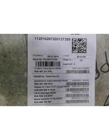 VW TIGUAN 5NA TAPICERKA DRZWI LEWA TYLNA