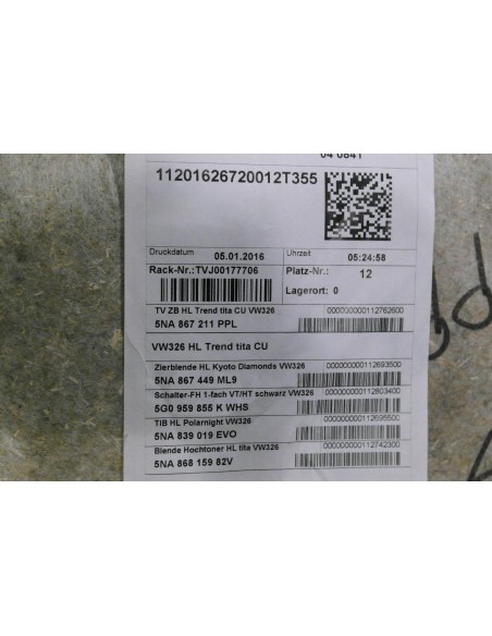 VW TIGUAN 5NA TAPICERKA DRZWI LEWA TYLNA