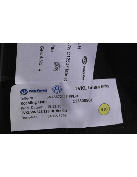 VW TIGUAN 5NA TAPICERKA DRZWI LEWA TYLNA