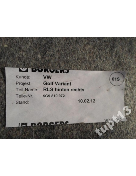 VW GOLF VII KOMBI NADKOLE TYLNE PRAWE 5G9810972