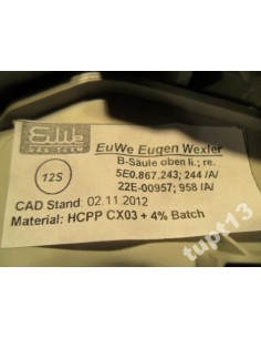 SKODA OCTAVIA III TAPICERKA SŁUPKA PRAWA SZARA 2