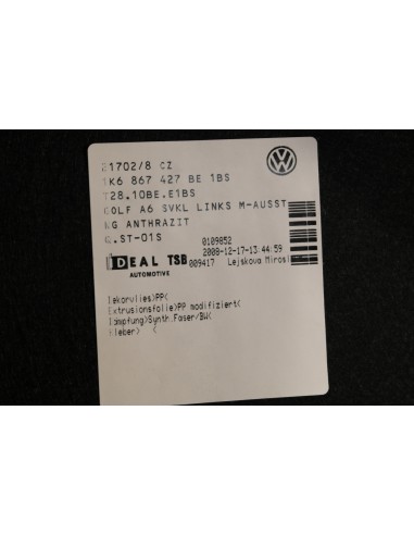 VW GOLF VI TAPICERKA BAGAŻNIKA LEWA 1K6867427