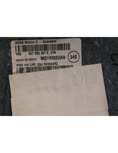 VW JETTA 5C6 DYWAN WYKŁADZINA WNĘTRZA CZARNY