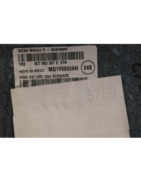 VW JETTA 5C6 DYWAN WYKŁADZINA WNĘTRZA CZARNY