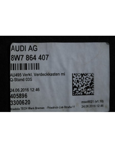 AUDI A5 S5 CABRIO 8W7 OSŁONA POJEMNIKA DACHU