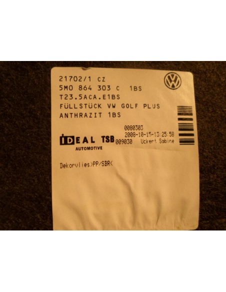 VW GOLF VI PLUS DYWAN MATA 5M0864303C