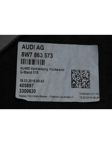 AUDI A5 S5 CABRIO 8W7 TAPICERKA BAGAŻNIKA