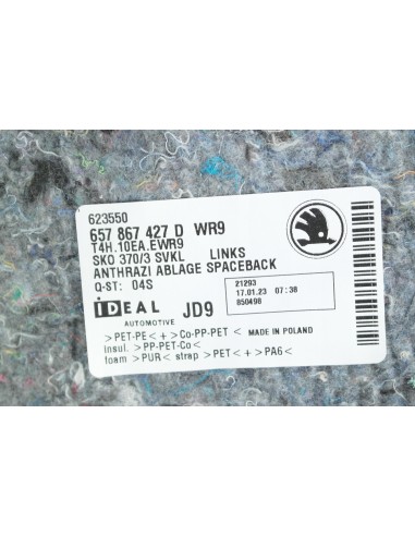 SKODA SCALA TAPICERKA BOCZEK BAGAŻNIKA LEWY...