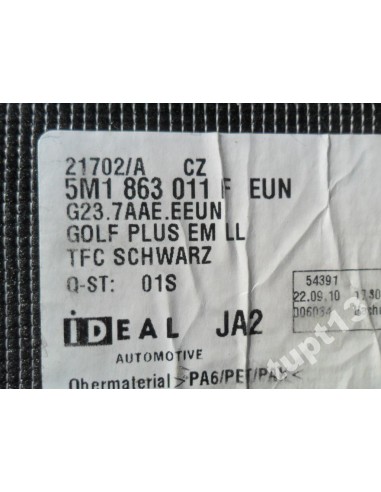 VW GOLF VI PLUS DYWANIKI WELUROWE KOMPLET ORYGINAŁ