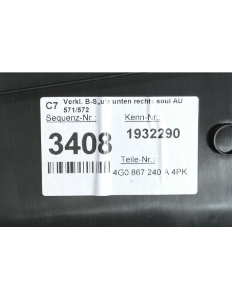 AUDI A6 C7 4G0 LIFT TAPICERKA SŁUPKA PRAWA 4G0867240A