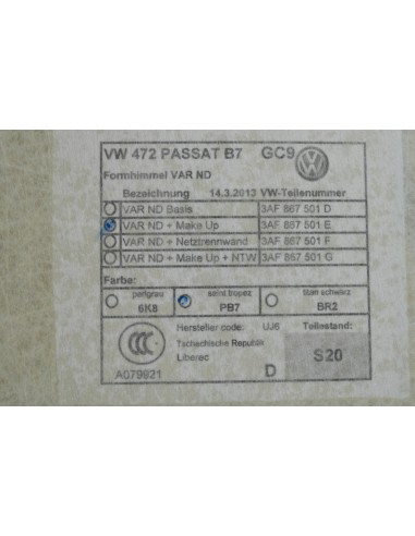 VW PASSAT B7 KOMBI PODSUFITKA