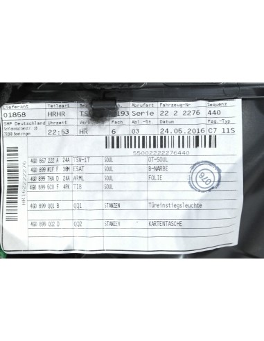 AUDI A6 4G0 C7 LIFT TAPICERKA DRZWI PRAWA TYLNA