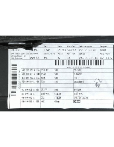 AUDI A6 4G0 C7 LIFT TAPICERKA DRZWI LEWA PRZEDNIA