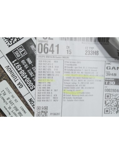 VW ARTEON LIFT TAPICERKA BOCZEK DRZWI LEWY PRZÓD