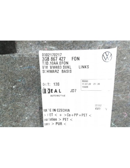 VW ARTEON FASTBACK FL BOCZEK BAGAŻNIKA LEWY 3G8867427