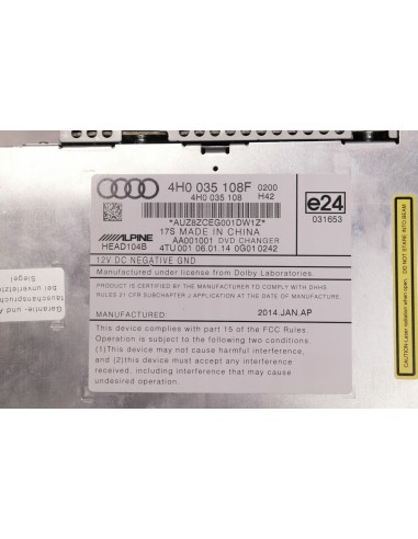 AUDI A6 A7 C7 4G A8 D4 4H ZMIENIARKA PŁYT DVD...