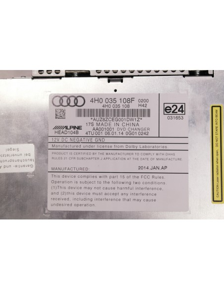 AUDI A6 A7 C7 4G A8 D4 4H ZMIENIARKA PŁYT DVD 4H0035108F